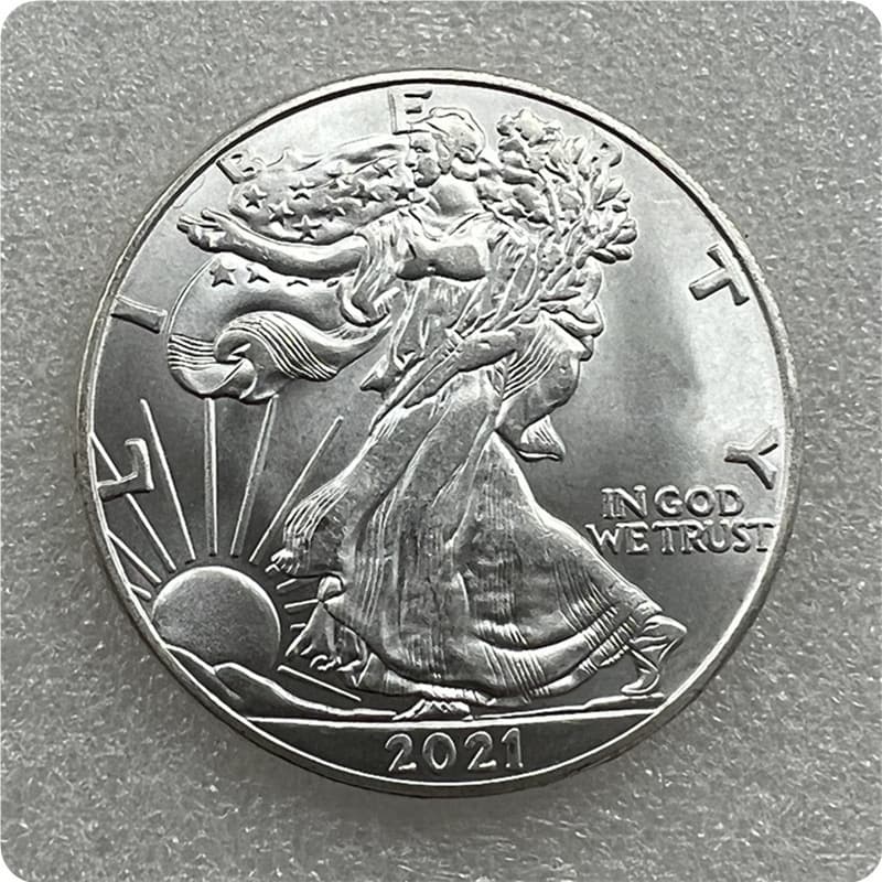 Antique craft brass US Liberty Goddess white silver dollar commemorative coin