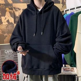 Autumn Winter New Heavyweight Zip Hoodie Couple Fleece Loose Streetwear Unisex American Style Hoodie Hong Kong Style
