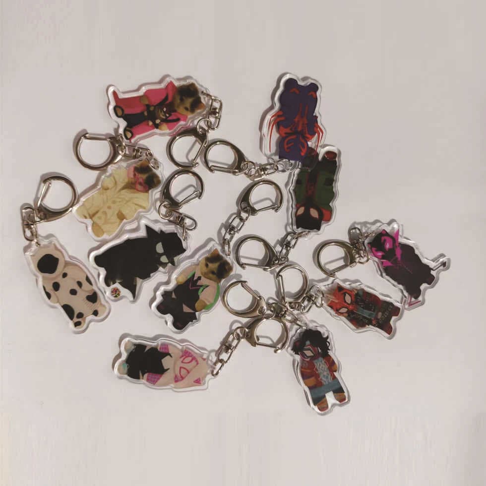 Spider-Man Crossing the Universe Cat Hero Keychain Meme Cat Best Friend Gift Couple Pendant