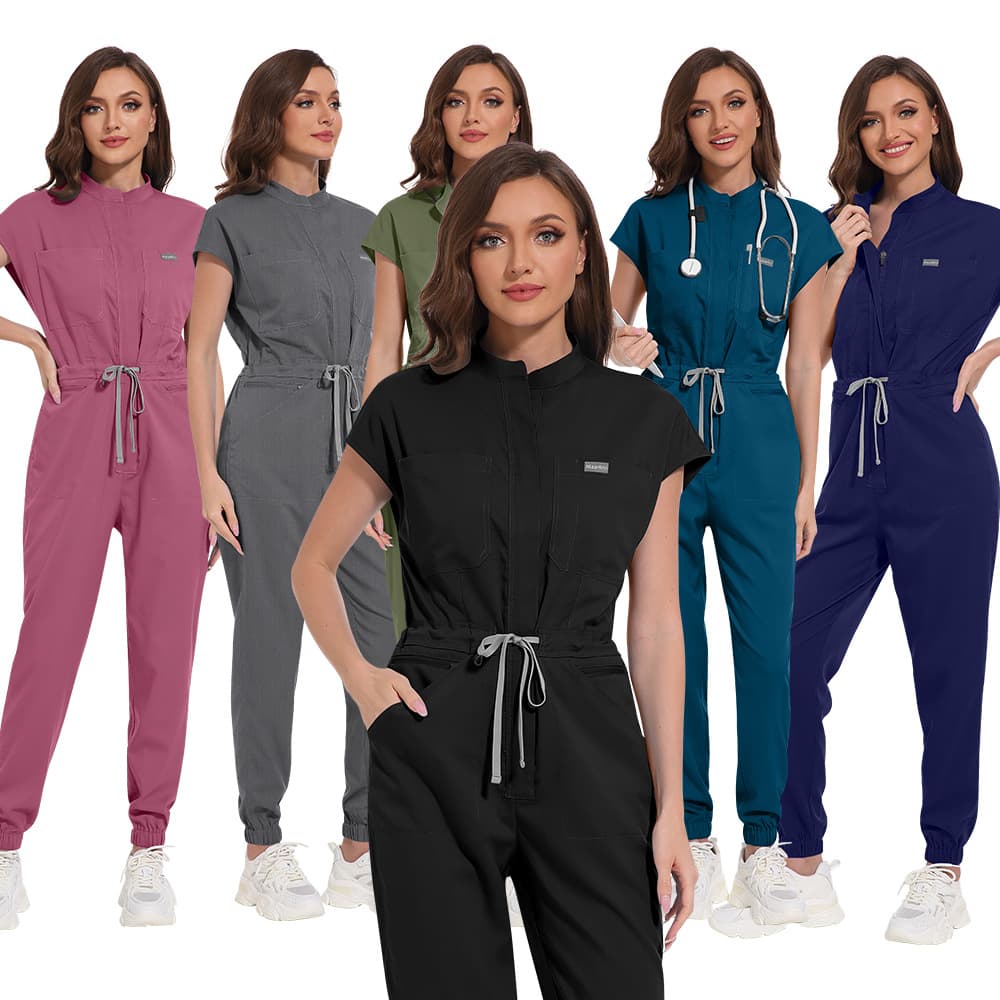 Niaahinn One-Piece Scrub Suit Plus Size Slimming High Quality Hospital Doctor Nurse Workwear Sleeveless Nurse Uniform