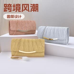 Cross-border Drop Shipping Factory Women's Evening Handbag Clutch Pleated Handbag Tote Evening Bag