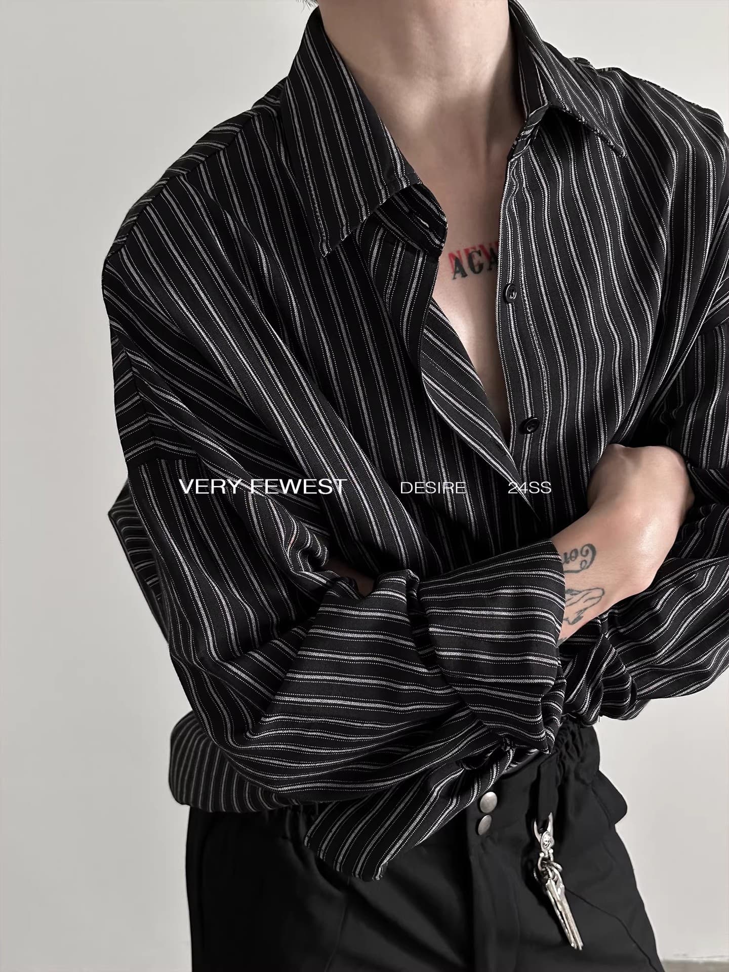 Striped Shirt for Men Long Sleeve Spring Autumn 2026 New Style Turn-Down Collar Trendy Loose Fit Casual Shirt Jacket for Men