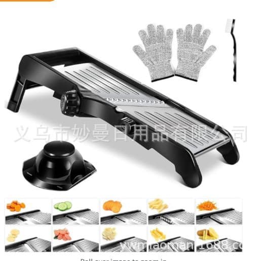Cross-border Stainless Steel Multi-function Vegetable Cutter Set Mandolin Grater Slicer with Cut-resistant Gloves and Cleaning Brush