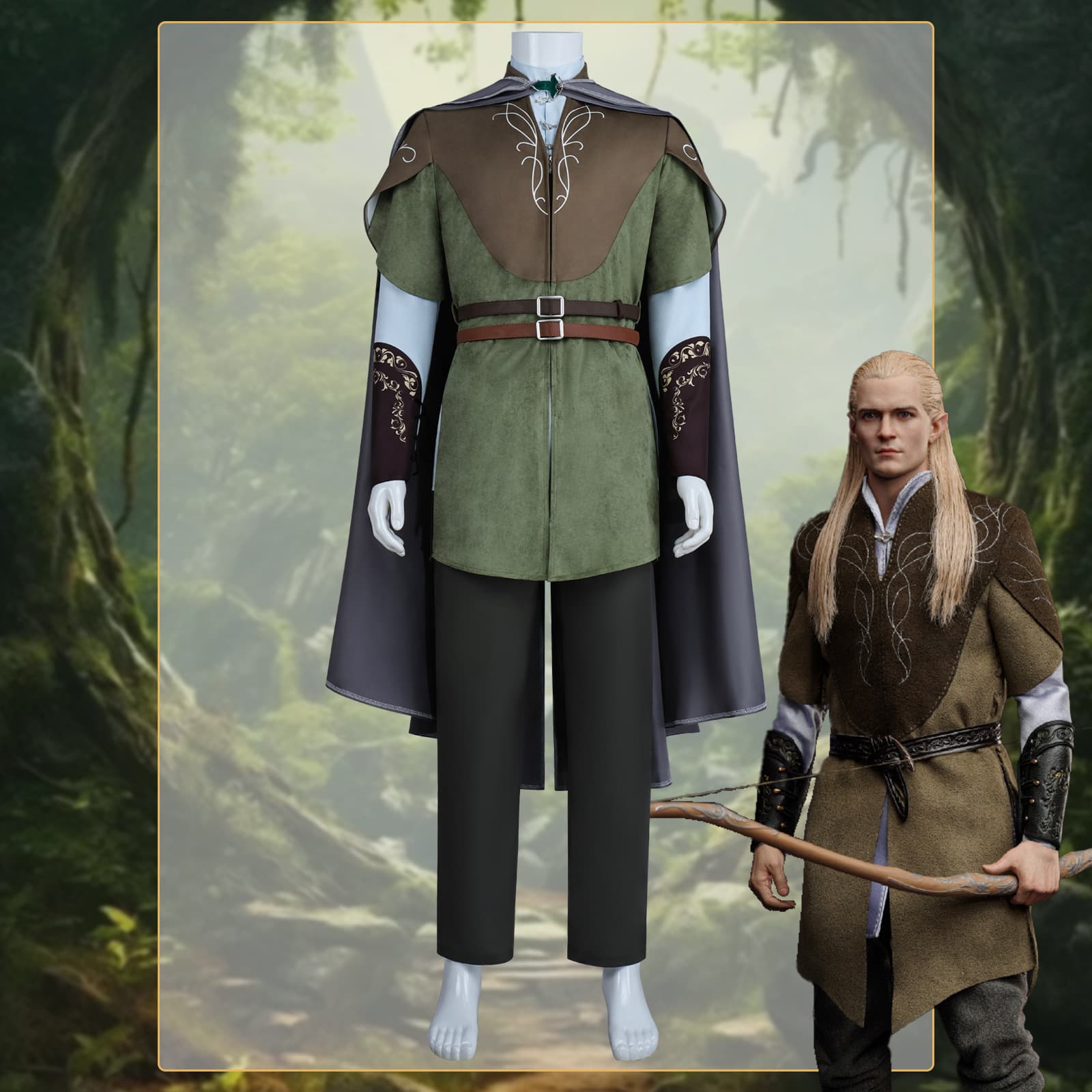 Lord of the Rings 1: The Fellowship of the Ring Legolas Cosplay Costume Movie-Inspired Cosplay Set Halloween In Stock