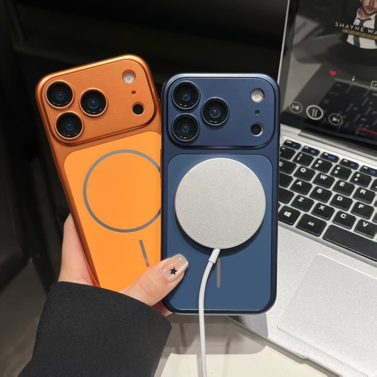 Instant Vintage-Style Compatible Apple 17 Pro Max Phone Case iPhone 16 Pro Magnetic 15 Pro Skin-Feel Protective Cover