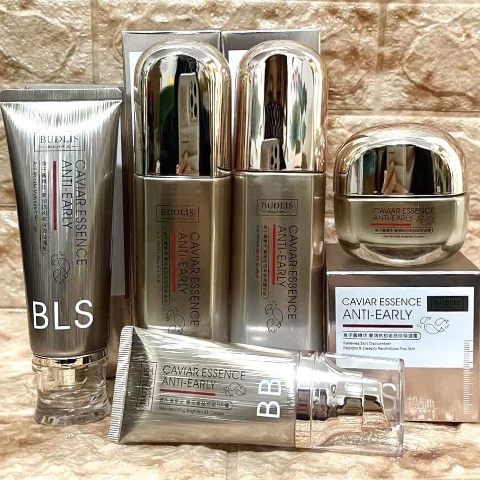 Beilisi Caviar Hydrating Anti-Aging Skincare Moisturizing Toner, Lotion, Facial Cleanser, BB Cream, Face Cream, Eye Cream, and Serum