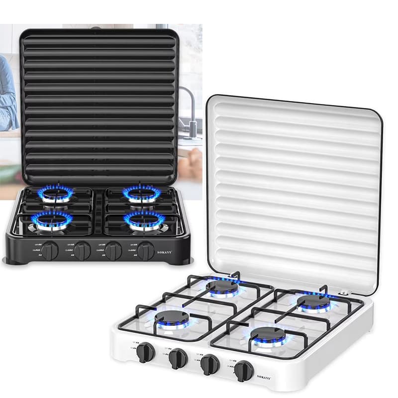 Gas Stove 4-Burner Stainless Steel Cooktop