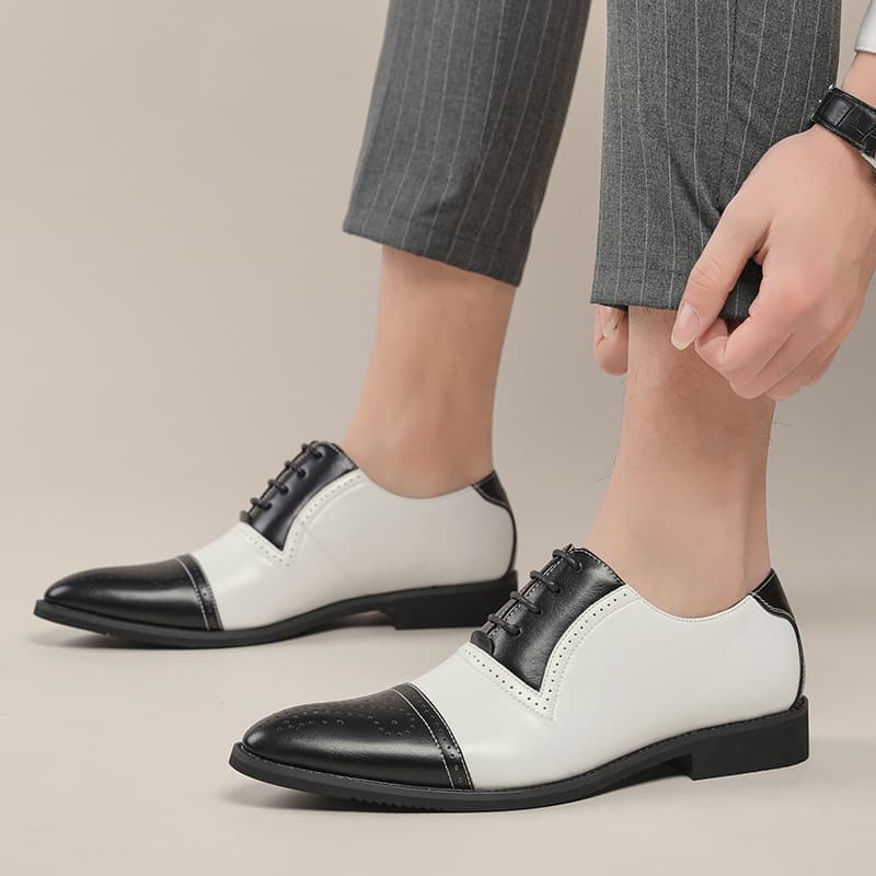 Large size men's formal leather shoes, pointed leather shoes, professional business men's British men's shoes, cross-border men's business leather shoes