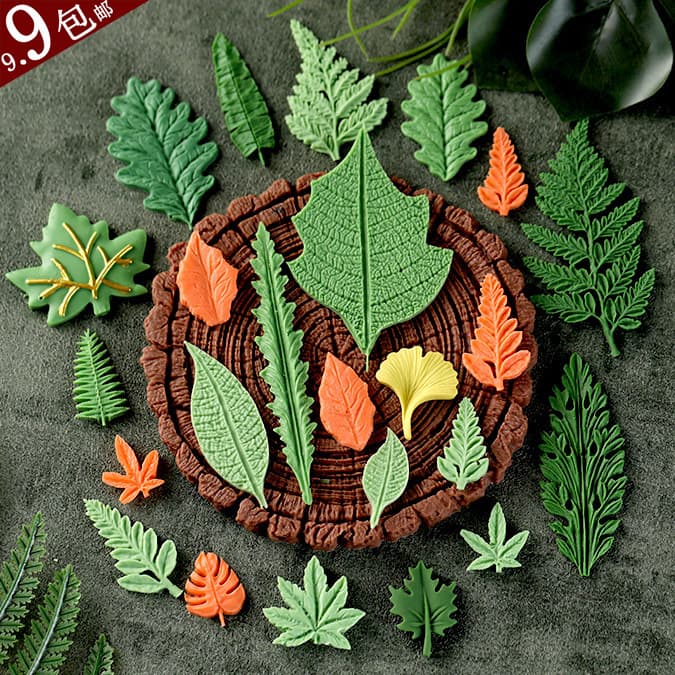 Baking Mold Cake Dessert Table Scene Decoration Leaf Tree Stump Chocolate Fondant Gypsum Shaping Silicone Mold