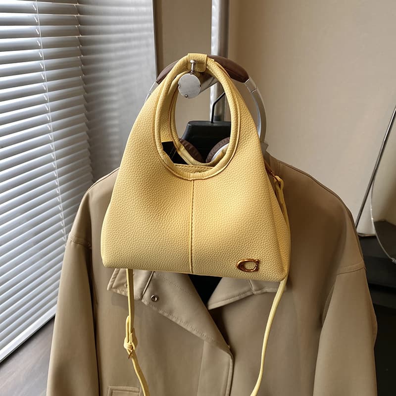 Women's Bag 2026 New Handheld Bucket Bag Fashion Versatile Shoulder Crossbody Bag Retro Soft Leather Commuter Handbag