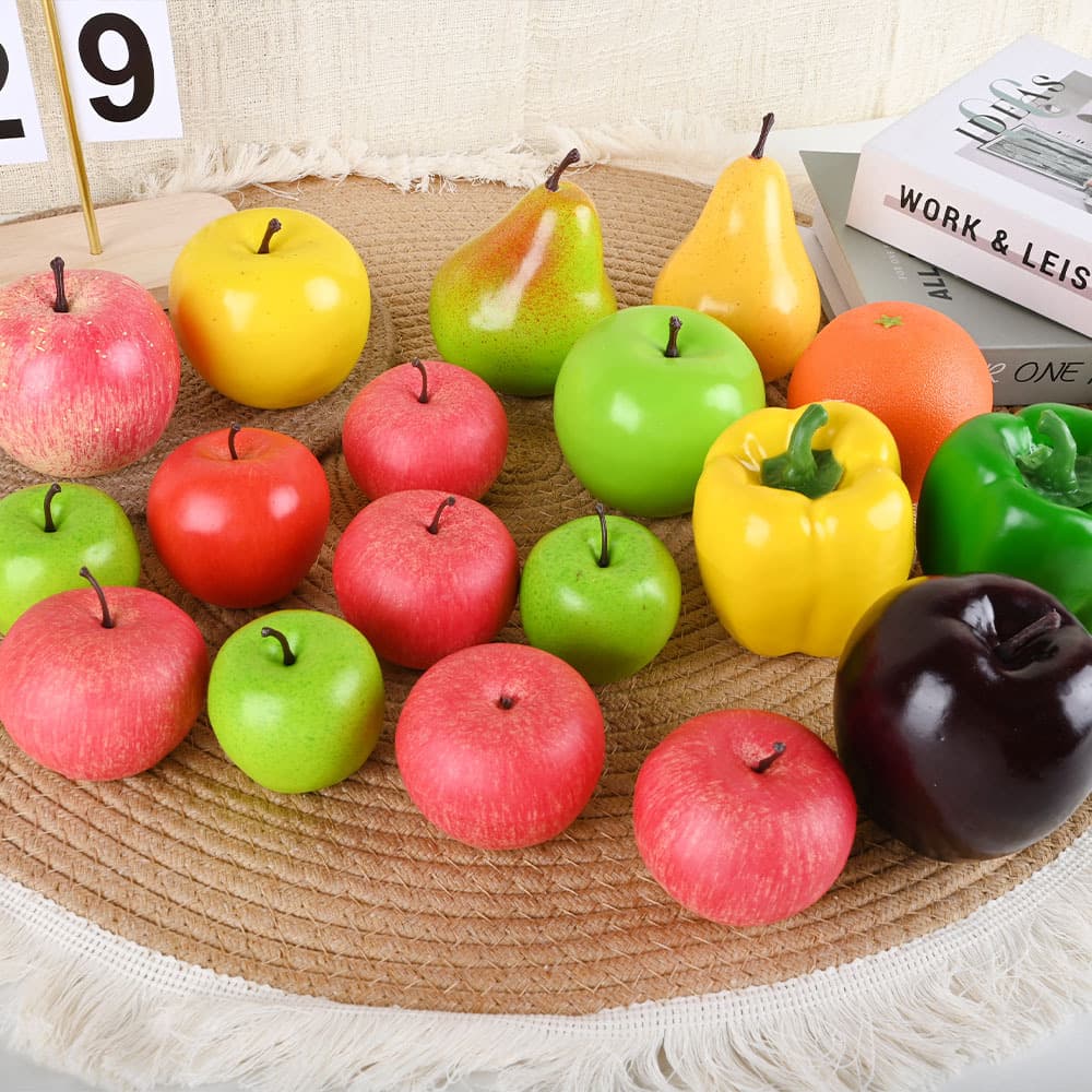 Simulated fruit and vegetable model ornaments, props, decorations, fruit educational toys, early childhood education plastic apples