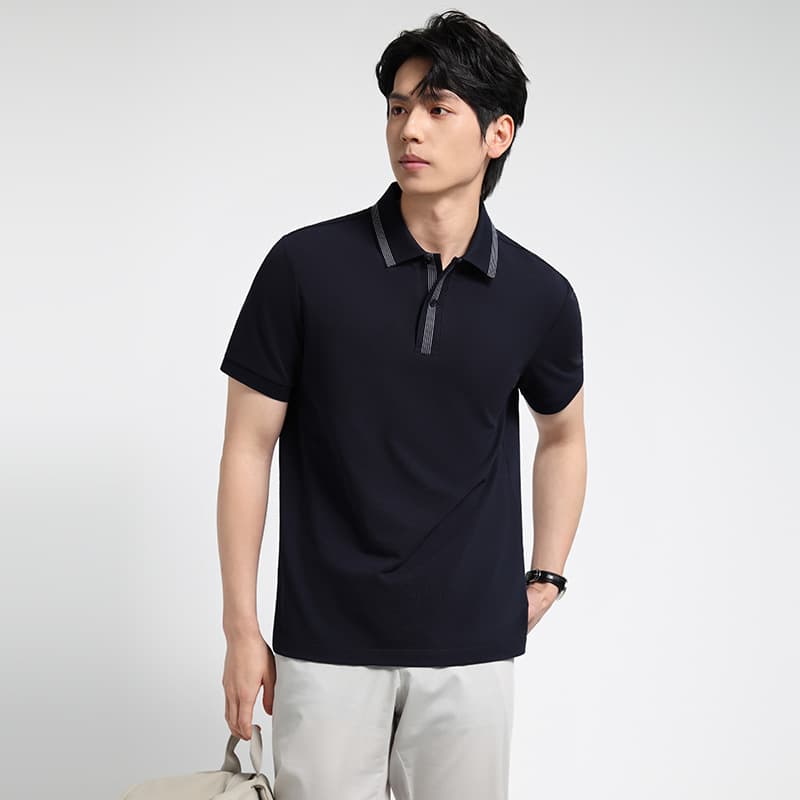 Men's Summer Polo Shirt with Turn-Down Collar, Slim Fit Fashion Casual Top
