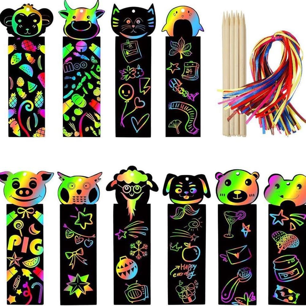 Factory Direct Animal DIY Scratch Art Colorful Scratch Paper Children Drawing Artwork Eco-Friendly White Card Stock Scratch Art