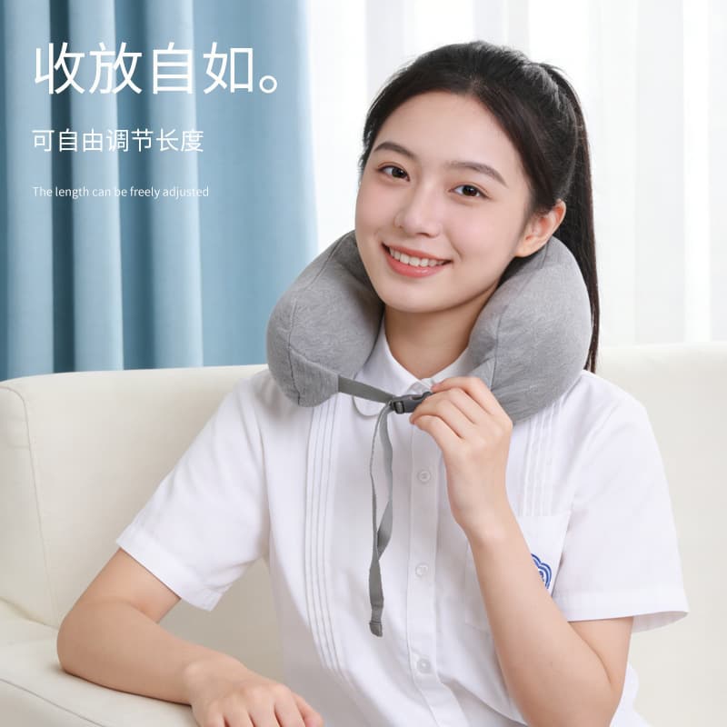 Japanese Long Strip Foam Beads Pillow Multi-Function Travel Pillow U-Shaped Neck Pillow Car Airplane Pillow Muji Style U-Shaped Pillow