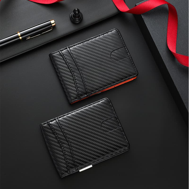 Cross-border thin dollar bill holder RFID anti-theft brush men's wallet foreign trade card bag genuine leather anti-theft brush men's card holder wallet