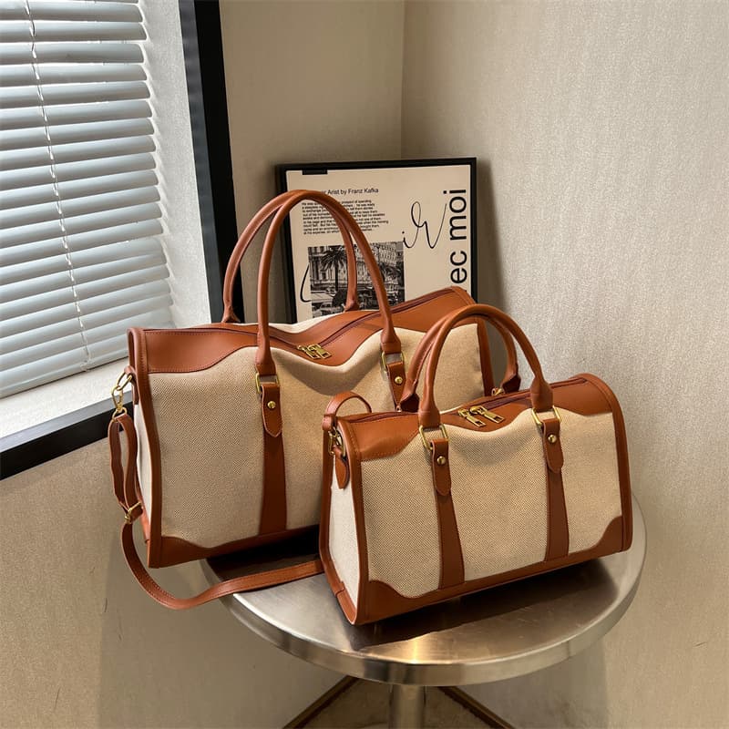 Cross-Border Travel Bag Women Canvas Handbag Business Trip Luggage Bag Fashion Gym Bag Travel Bag Short Trip Storage Bag