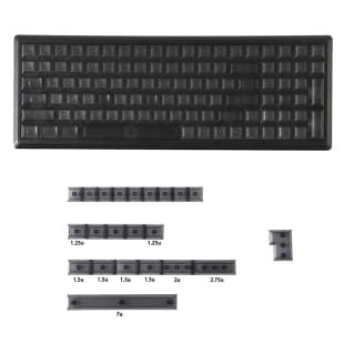 DSA Height 122 Key Frosted ABS Material Transparent Black No Legend Small Full Set Cross Stem Custom Translucent Keycaps
