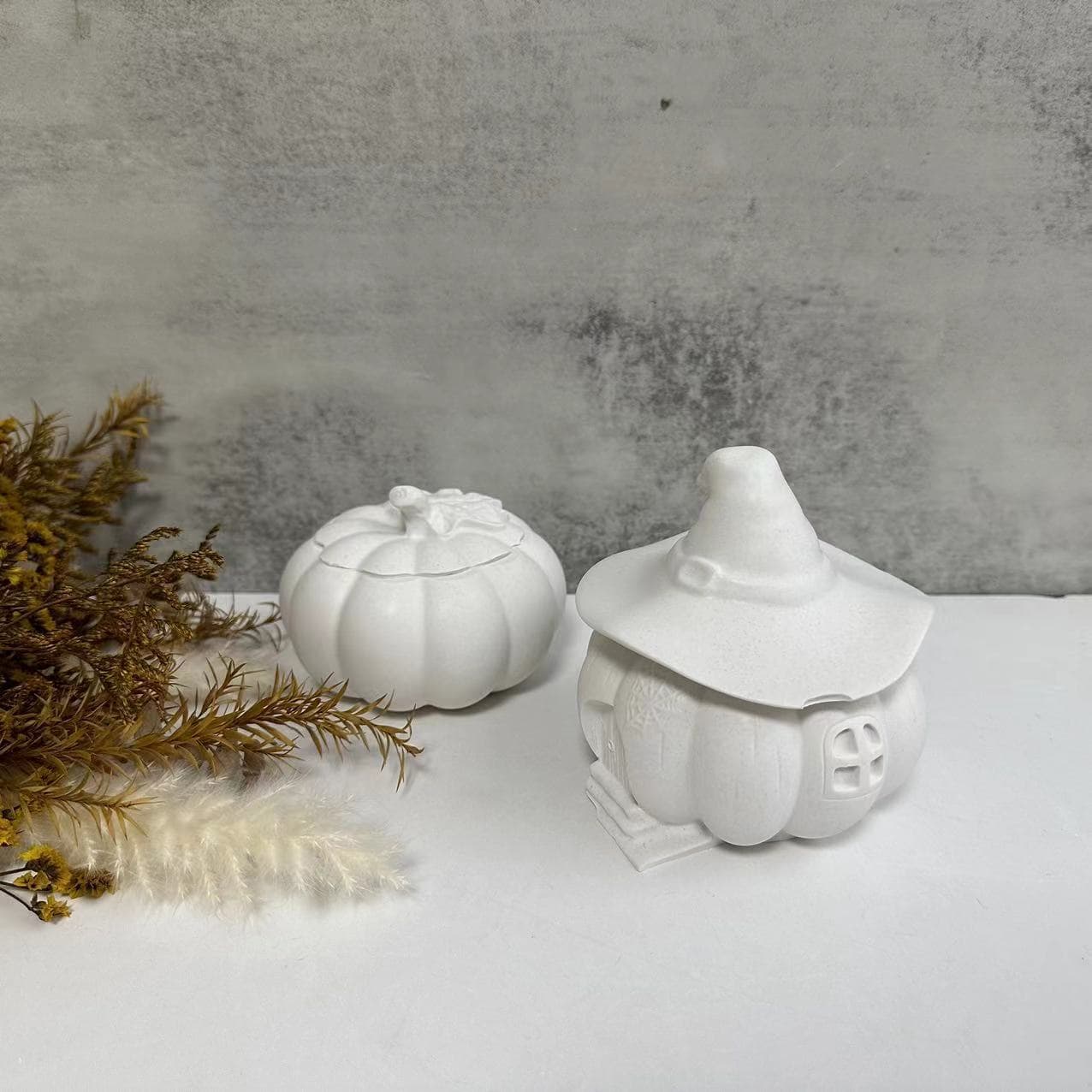 Halloween pumpkin storage box silicone mold witch pumpkin storage jar plaster mold glue mold