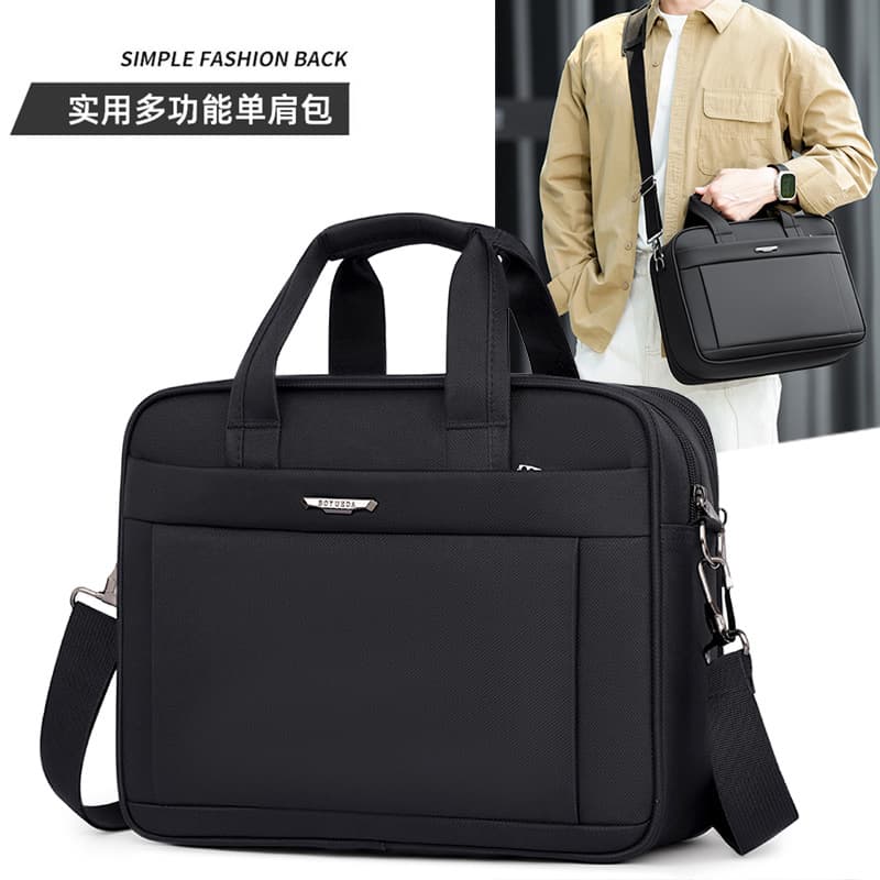 Business Horizontal Handbag Waterproof Laptop Bag Men's Business Travel Multifunctional Briefcase Lightweight