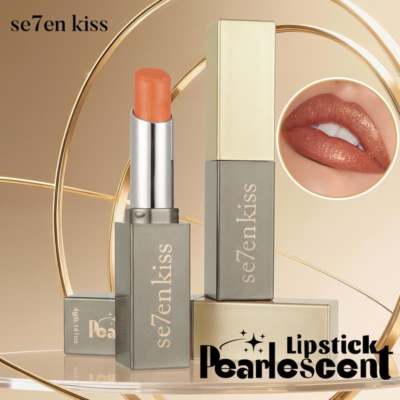 Cross-border se7en kiss pearlescent lipstick nourishing, moisturizing, anti-drying, long-lasting color, waterproof, non-stick cup lipstick