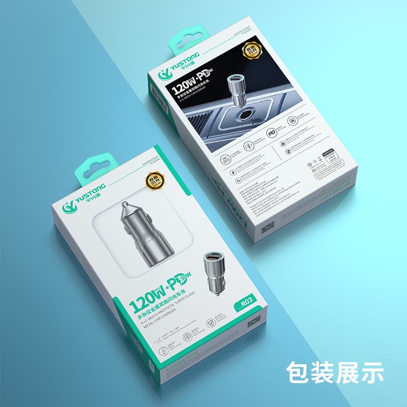 Car Charger Super Fast Charging 1-to-2 Splitter Cigarette Lighter Adapter Dual USB Phone Charger Car Charger