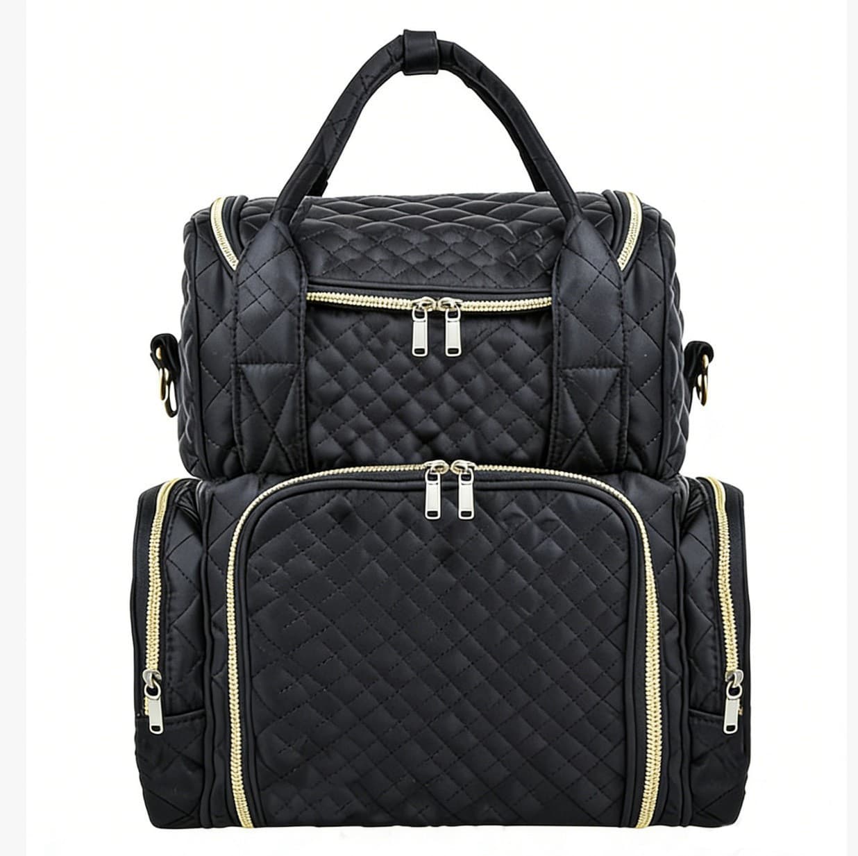 New Large Capacity Single Shoulder Makeup Bag, Double-Layer Nail Art Makeup Organizer Handbag