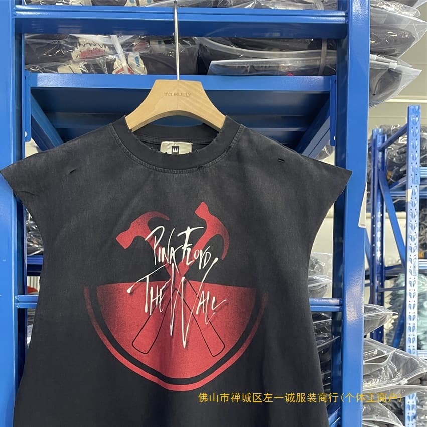 PINK FLOYD Rock Retro Washed Vintage Sleeveless Vest Unisex High Street Loose Fit Tank Top