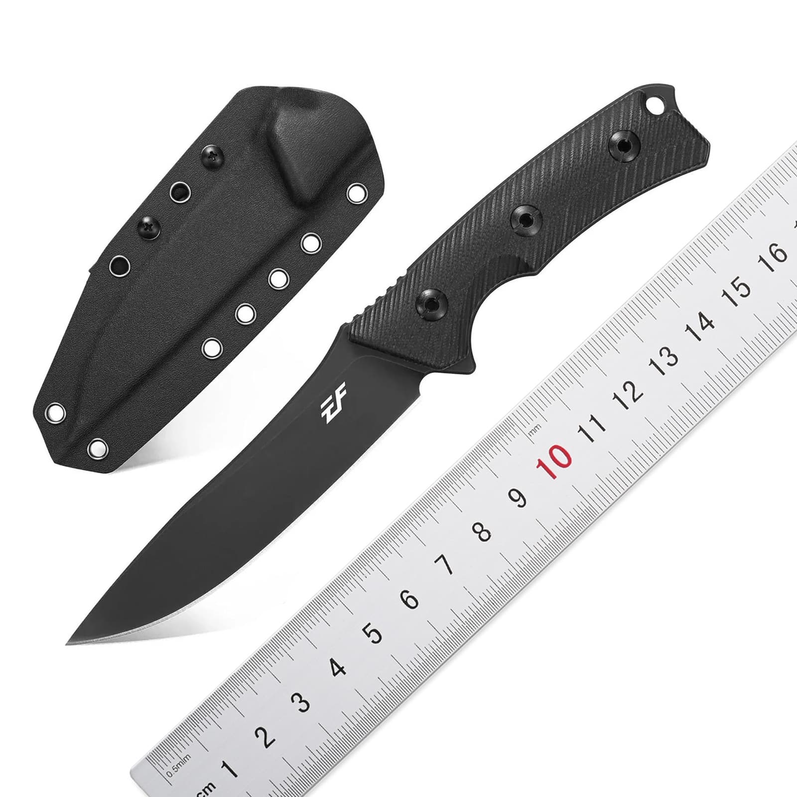 EF125 Outdoor Fixed Blade Knife, 14C28N Steel + Two-Tone G10 Handle with K-Sheath, Outdoor Camping Tool Knife