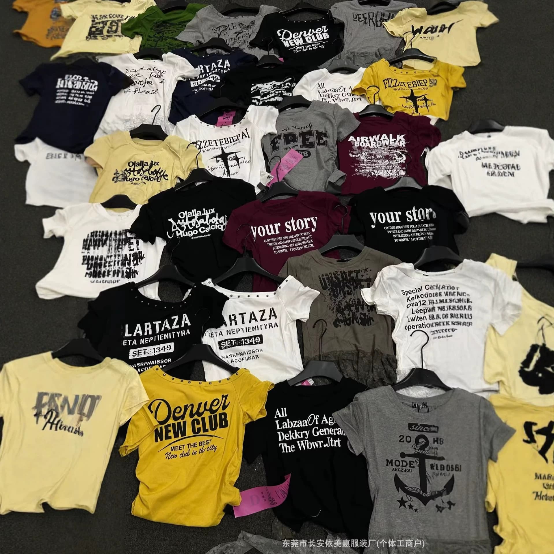 Y2K Short Sleeve T-Shirt for Women, Round Neck, Slim Fit Crop Top, Streetwear, Cross-Border Pure Cotton Casual Versatile Top