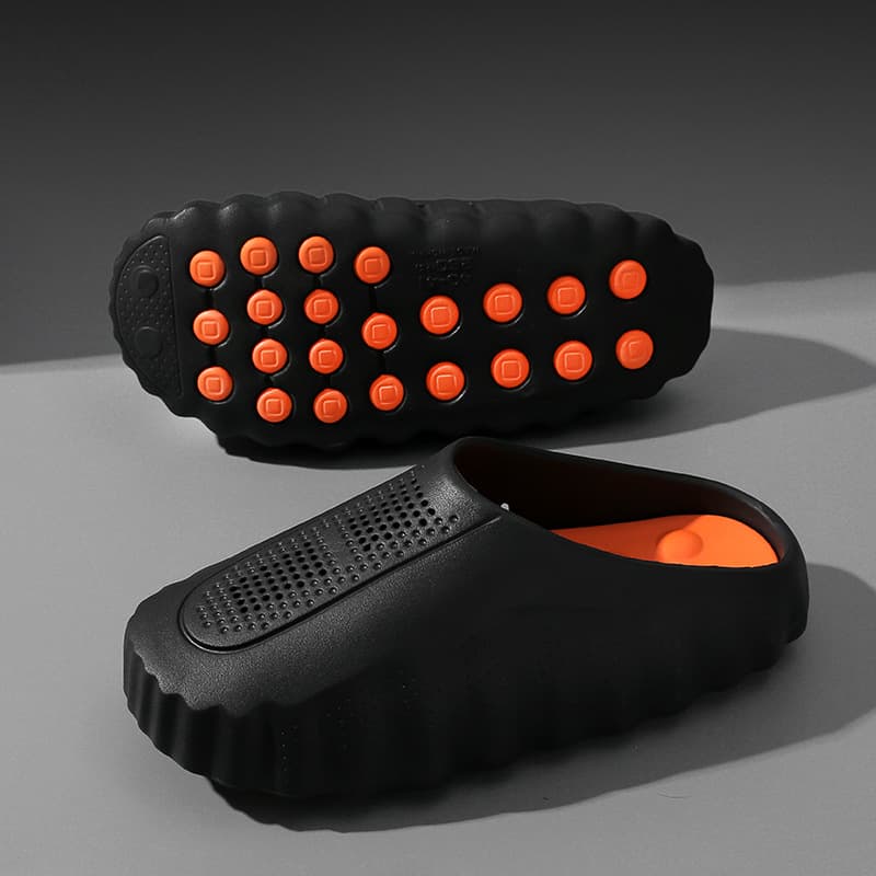 Cross-Border Buckle Strap Crocs Men's Summer New Massage Beads Thick Sole Non-Slip Casual Beach Space Sandals