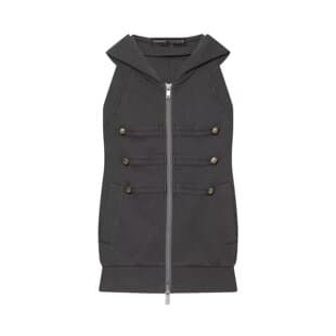 2026 Summer New Arrival European and American Cross-Border Women's Fashion Retro Gold Button Hooded Sleeveless Sweater Vest w06 61760