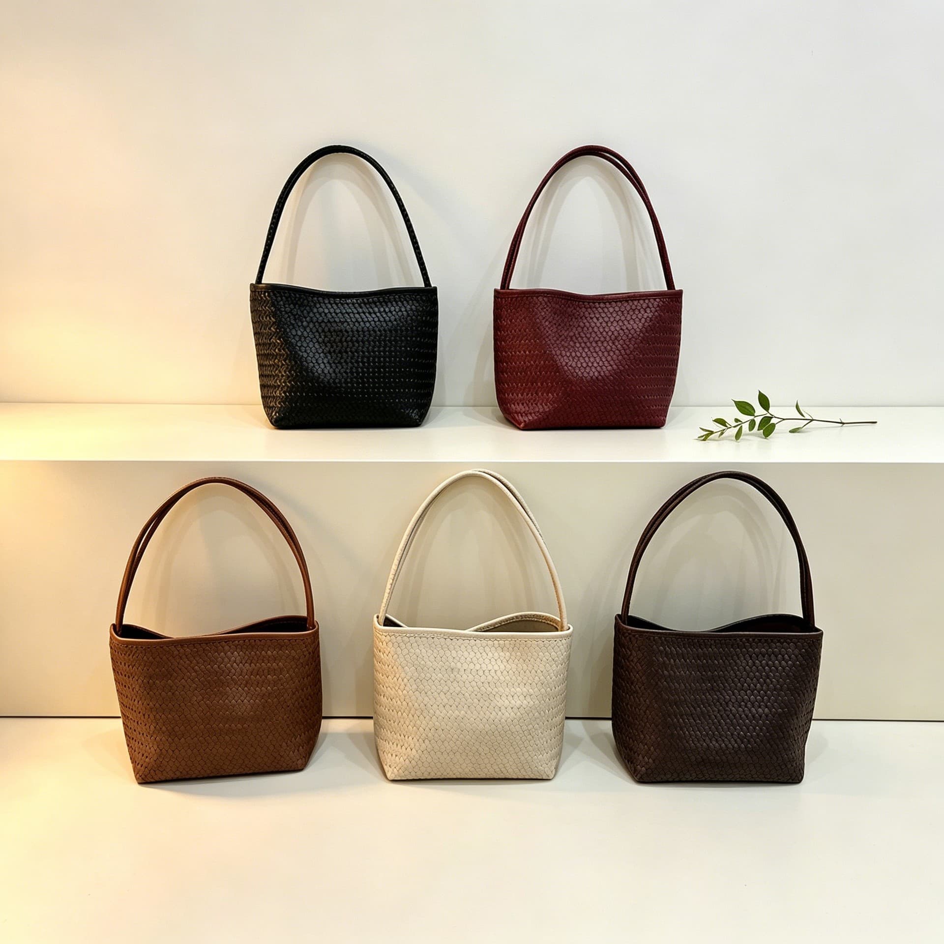 2026 New Premium Vintage Textured Modern Casual Handwoven Basket Bag Versatile Shoulder Underarm Bag