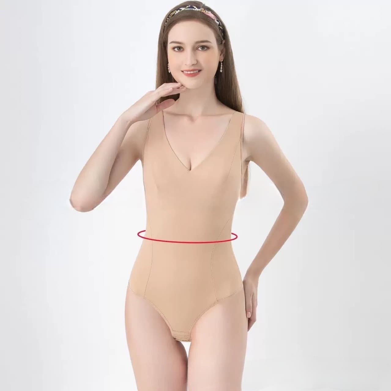 Wireless Bodysuit Women's No-wear Waist Shaper Abdomen Slimming Large Size G-string Strap Tight Nylon Fabric All Seasons