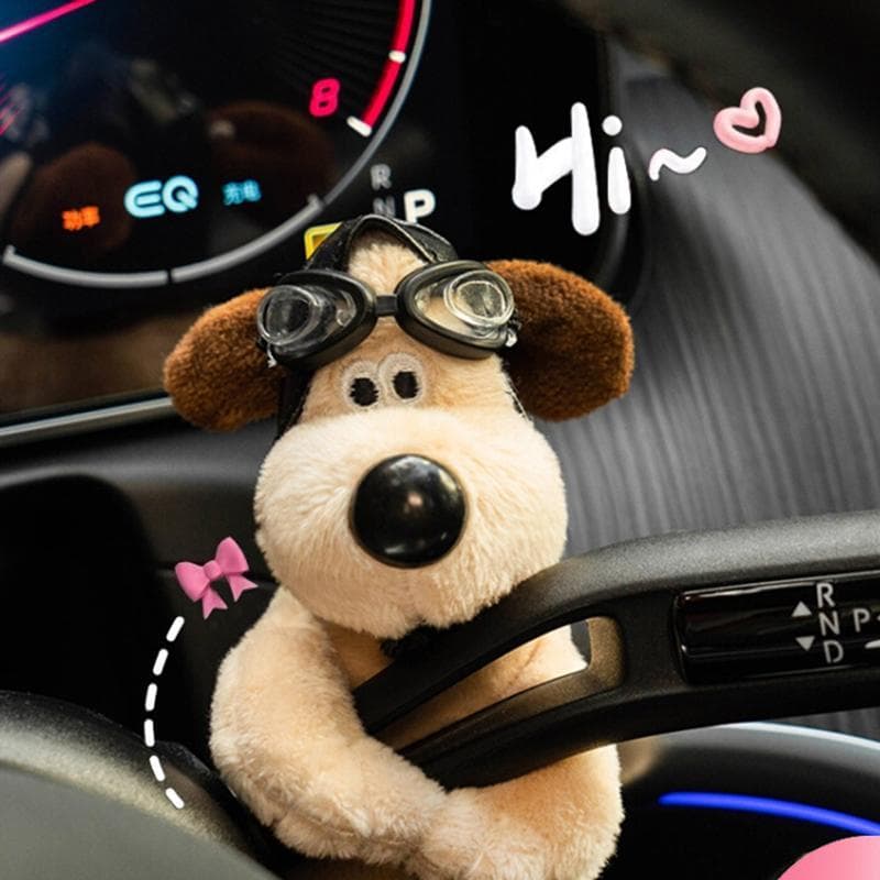 Cute Gear Shift Decor Doll Car Turn Signal Wiper Hanging Ornament Interior Accessory Plush Toy Vehicle