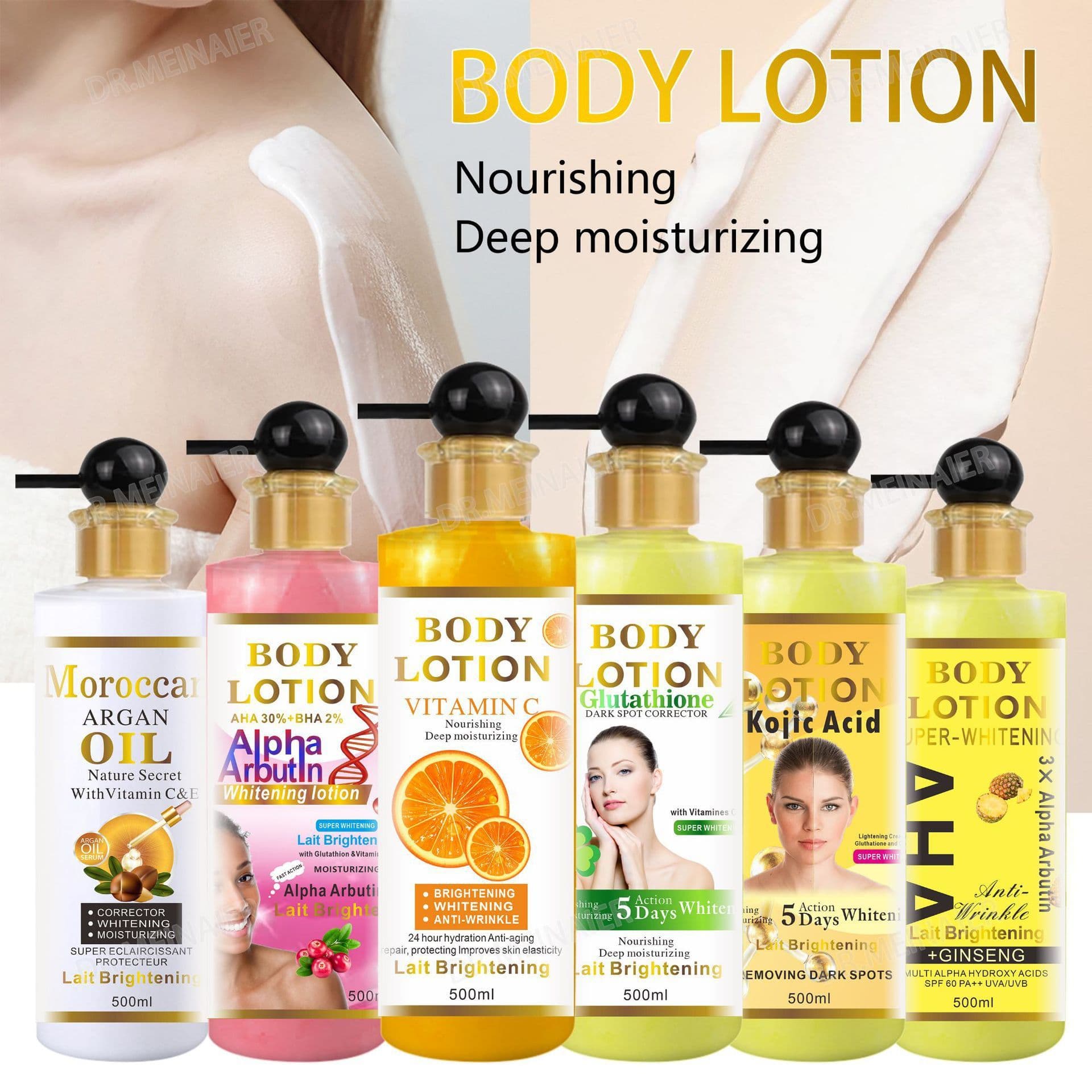 Cross-border Agan Whitening Body Lotion Moisturizing and Locking in Hydration Nourishing Skin Refreshing Non-Greasy