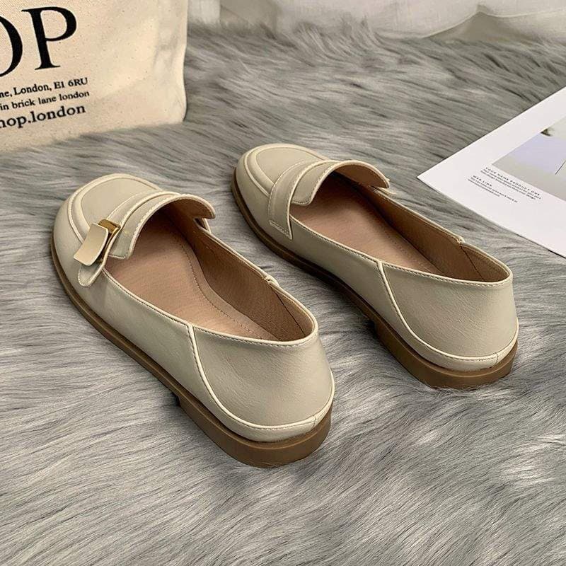 2025 Spring/Autumn New Loafers Women British Style Leather Shoes Women Slip-on Flat Shoes Women