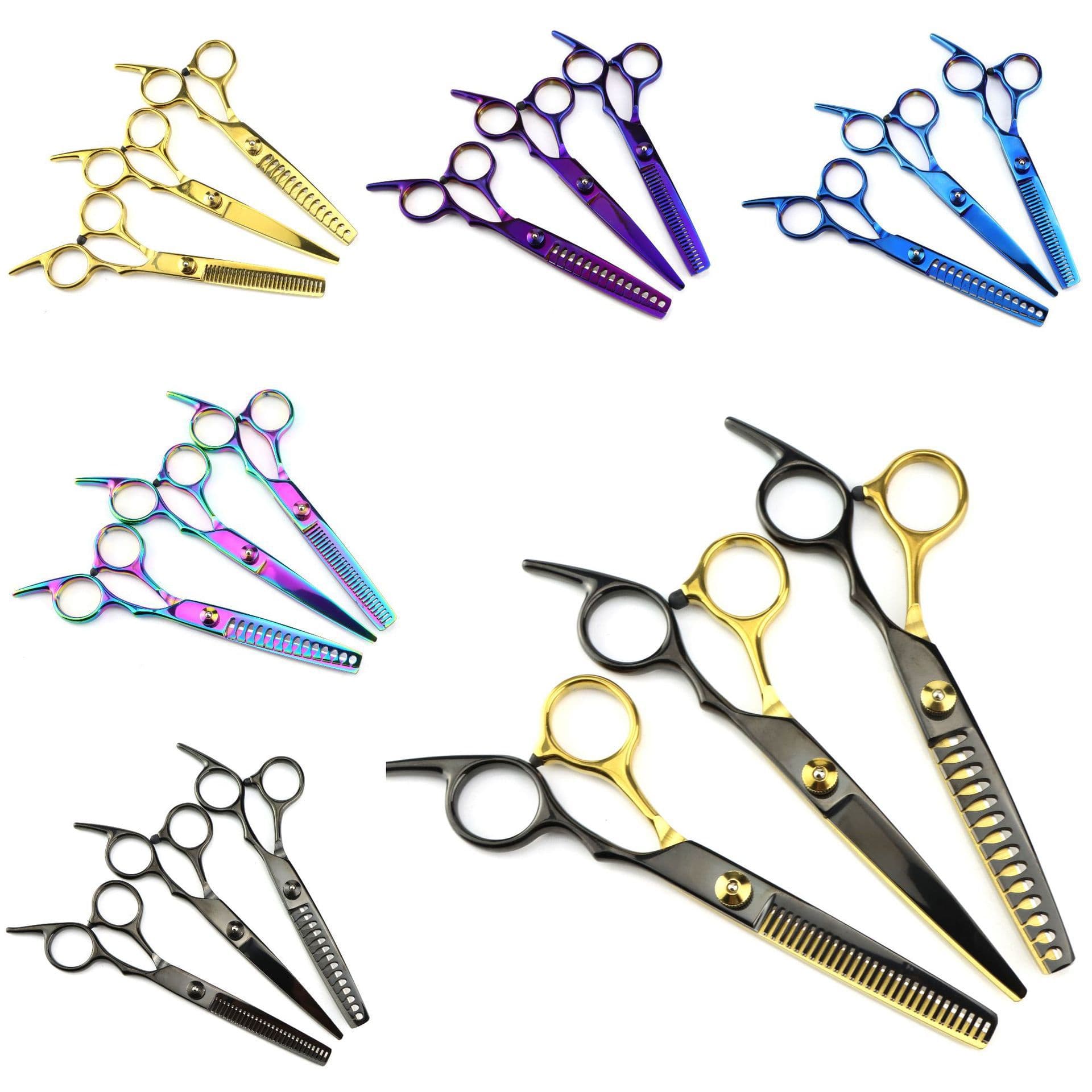6.0 Inch Medium Hairdressing Scissors Barber Scissors Straight Scissors Bang Scissors Thinning Scissors White Screw 6H