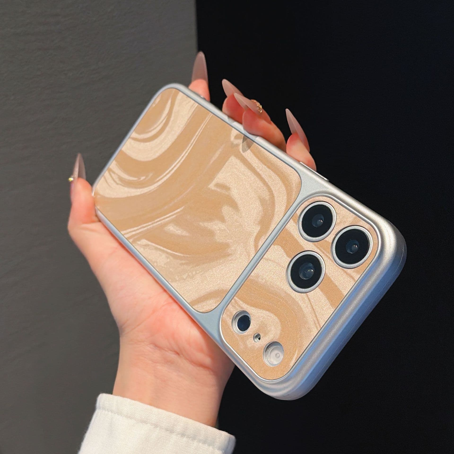 Compatible with iPhone 18 Pro Max Phone Case TPU Large Window Water Ripple Case, Apple 17 Pro Full Coverage Protective Case