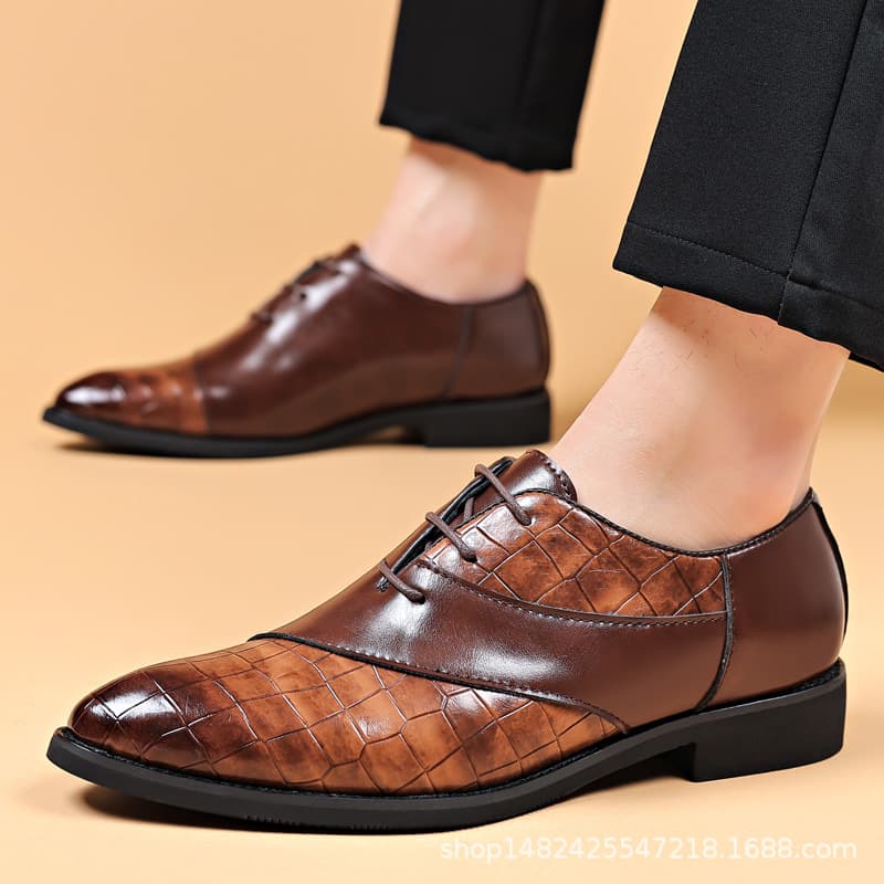 2024 Plus Size Men's Leather Shoes, New Casual Shoes, Business Formal Shoes, British and Korean Style Pointed Toe Shoes