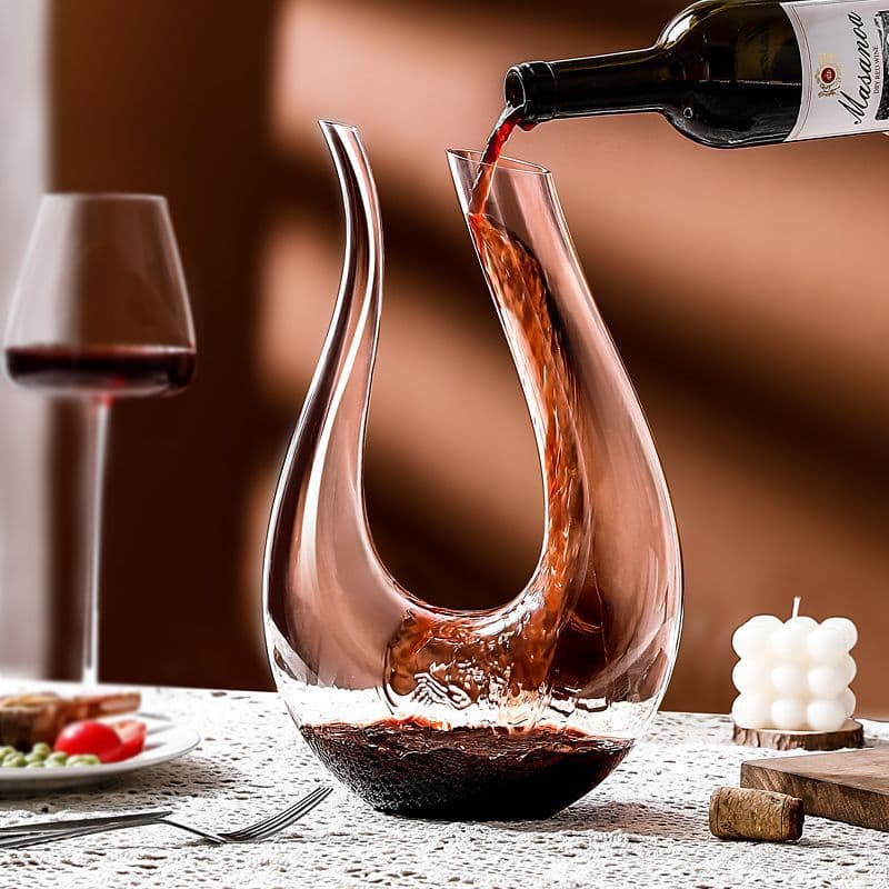 Viral Harp Red Wine Decanter U-Shaped Luxury Home Use Crystal Glass Wine Dispenser