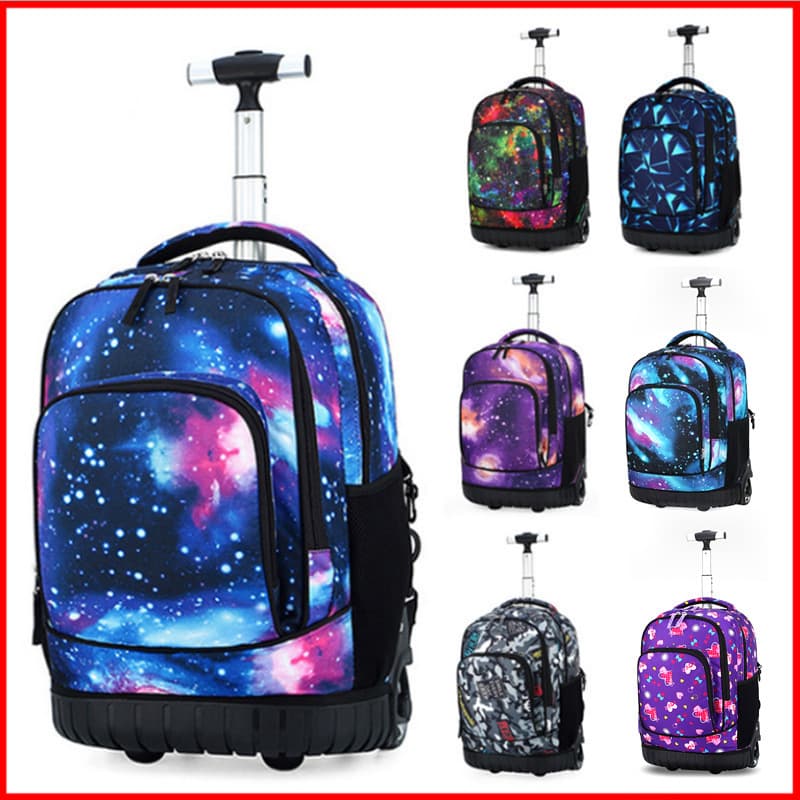 Middle School Students' Travel Backpack Adult Rolling Bookbag Boys Girls 5-9th Grade Lightweight Luggage Men Women Carry-on