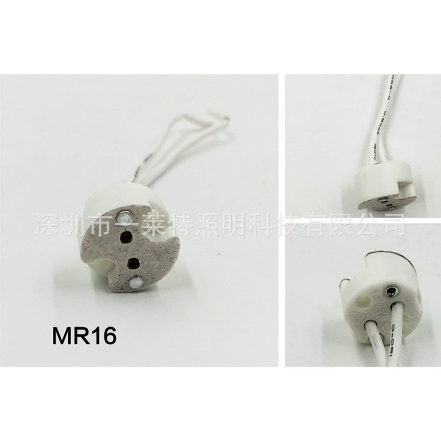 Factory Direct Stock MR16 Lamp Holder Ceramic Aging Socket Halogen Lamp Wire 15CM Bulb Holder Lighting Parts