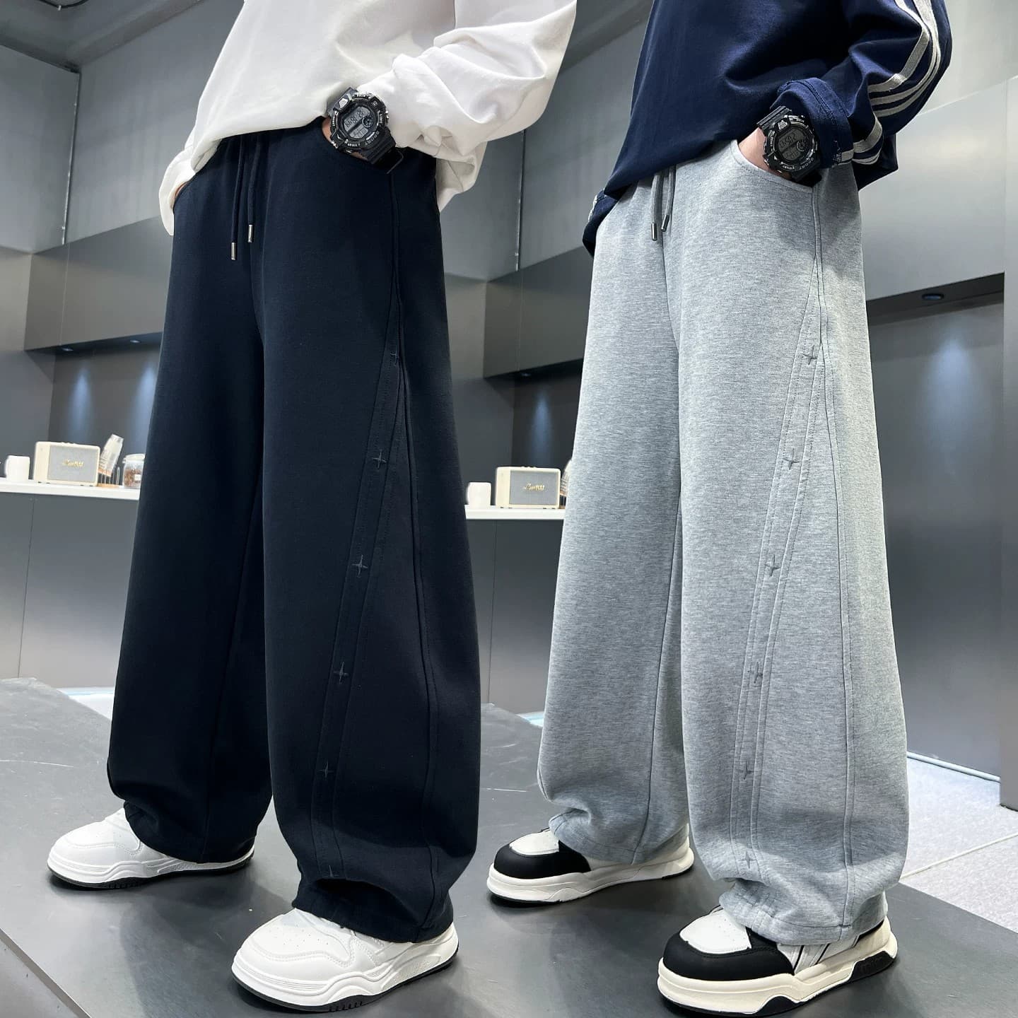 Boys' Athletic Pants Fall Big Kids' 2026 New Style Casual Pants for Boys Middle School Wide-Leg Pants