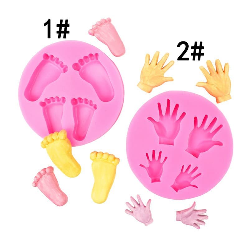 Fondant Foot and Hand Silicone Mold, Footprint and Palm Chocolate Silicone Mold, Clay Resin Mold