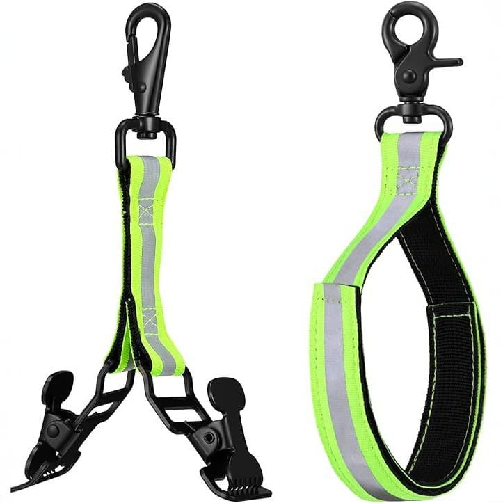 Firefighter glove buckle fire glove safety belt with rotatable snap hook 2 pieces with reflective decoration
