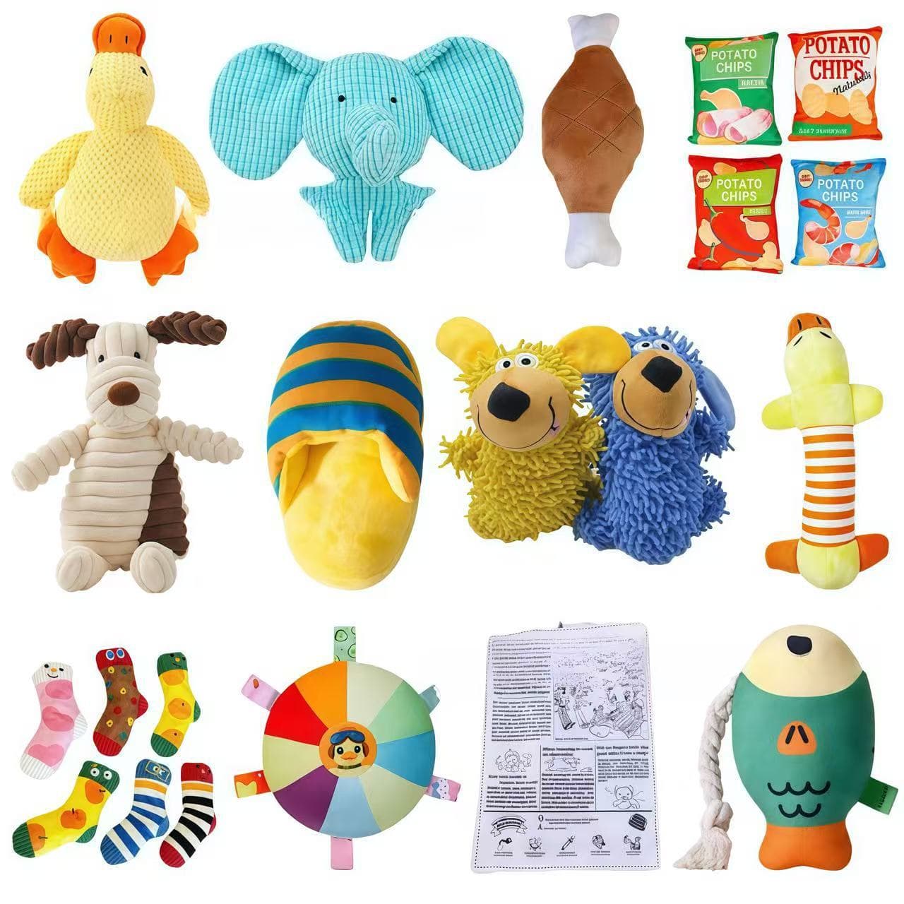 Dog Toy Little Yellow Duck, Chew Resistant, Self-Entertaining, Plush Toy, Cat Toy, Dog Toy, Pet Toy