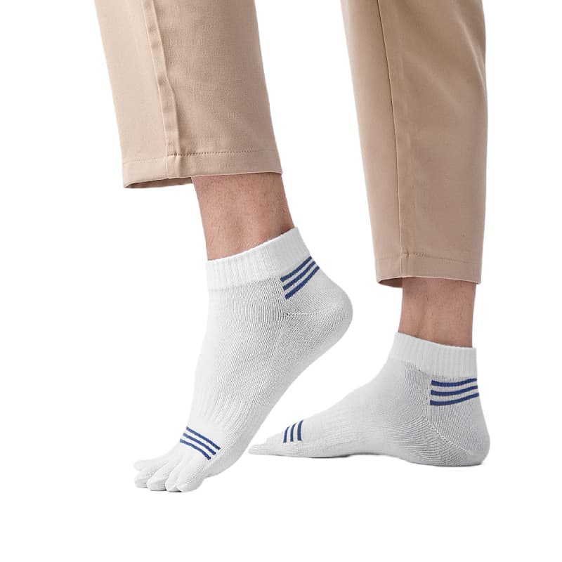 New Combed Cotton Five-Toe Socks for Men, Anti-Odor, Moisture-Wicking, Short Split-Toe Sports Socks for Spring and Summer