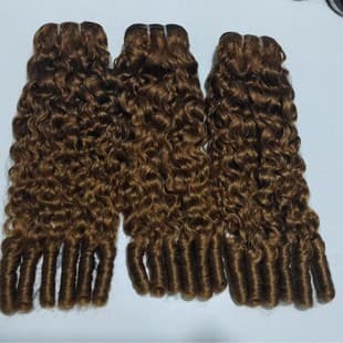 15A Human Hair Weft 27# High Volume Loose Wave Burmese Curly Human Hair Bundle