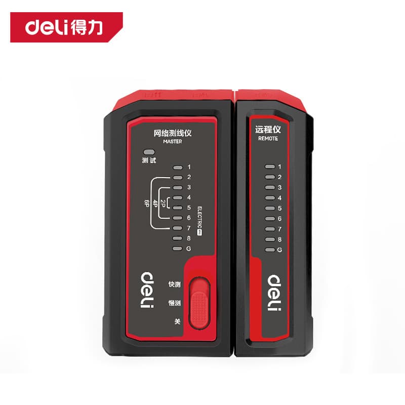 Deli Dl335101 Network Cable Detector Poe Line Test Rj45+Rj11 Telephone Line Tester