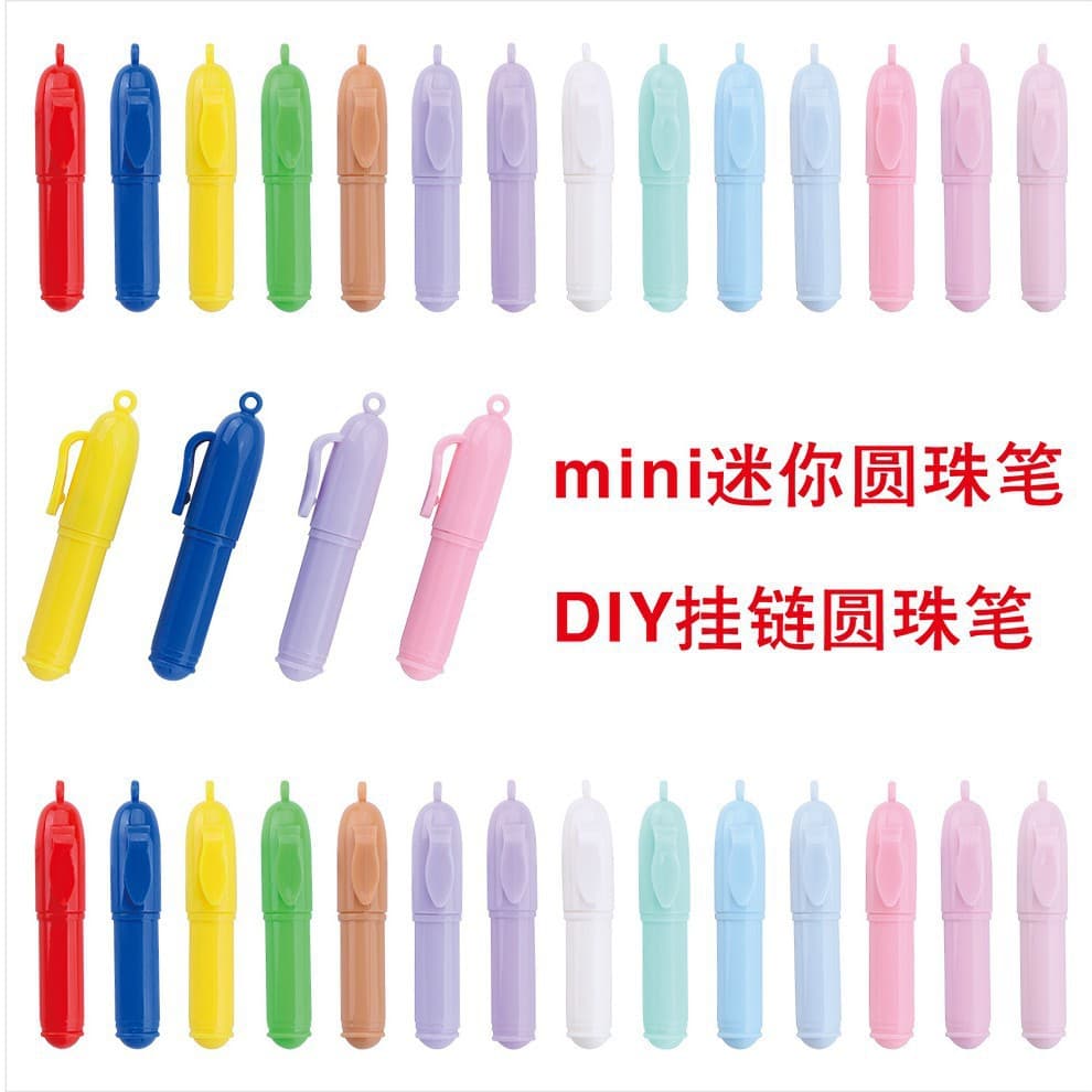 Mini Ballpoint Pen Keychain DIY Journal Pendant Promotional Advertising Gift Short Pen